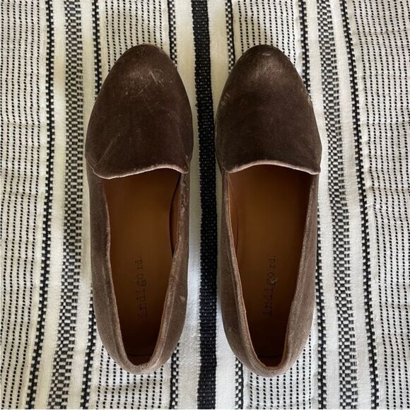 Indigo Rd Velvet Driving Loafers Size 6 Shoes Classic Retro Flats Old Money Prep - Picture 13 of 13